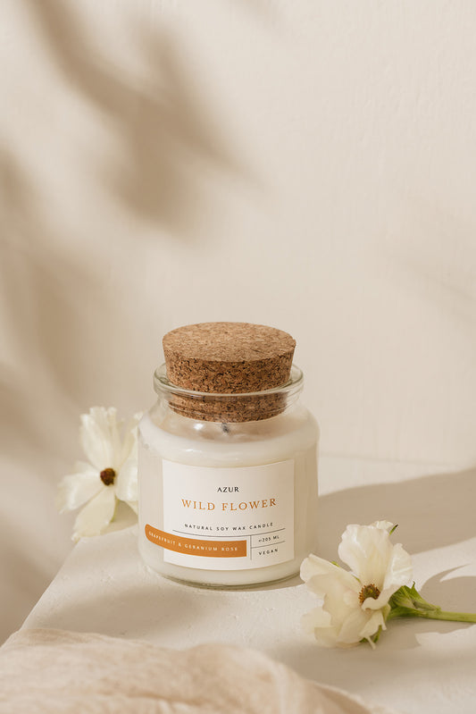 35% korting op Azur natuurlijke geurkaars Wild Flower