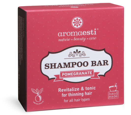 Aromaesti shampoo bar Pomegranate bij dunner wordend haar by SOFTnaturals
