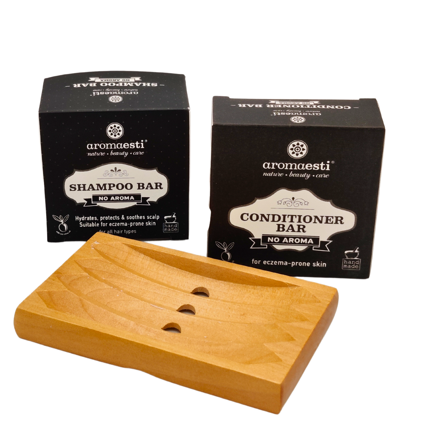 Bundle deal Aromaesti shampoo bar and Conditioner bar + soap board
