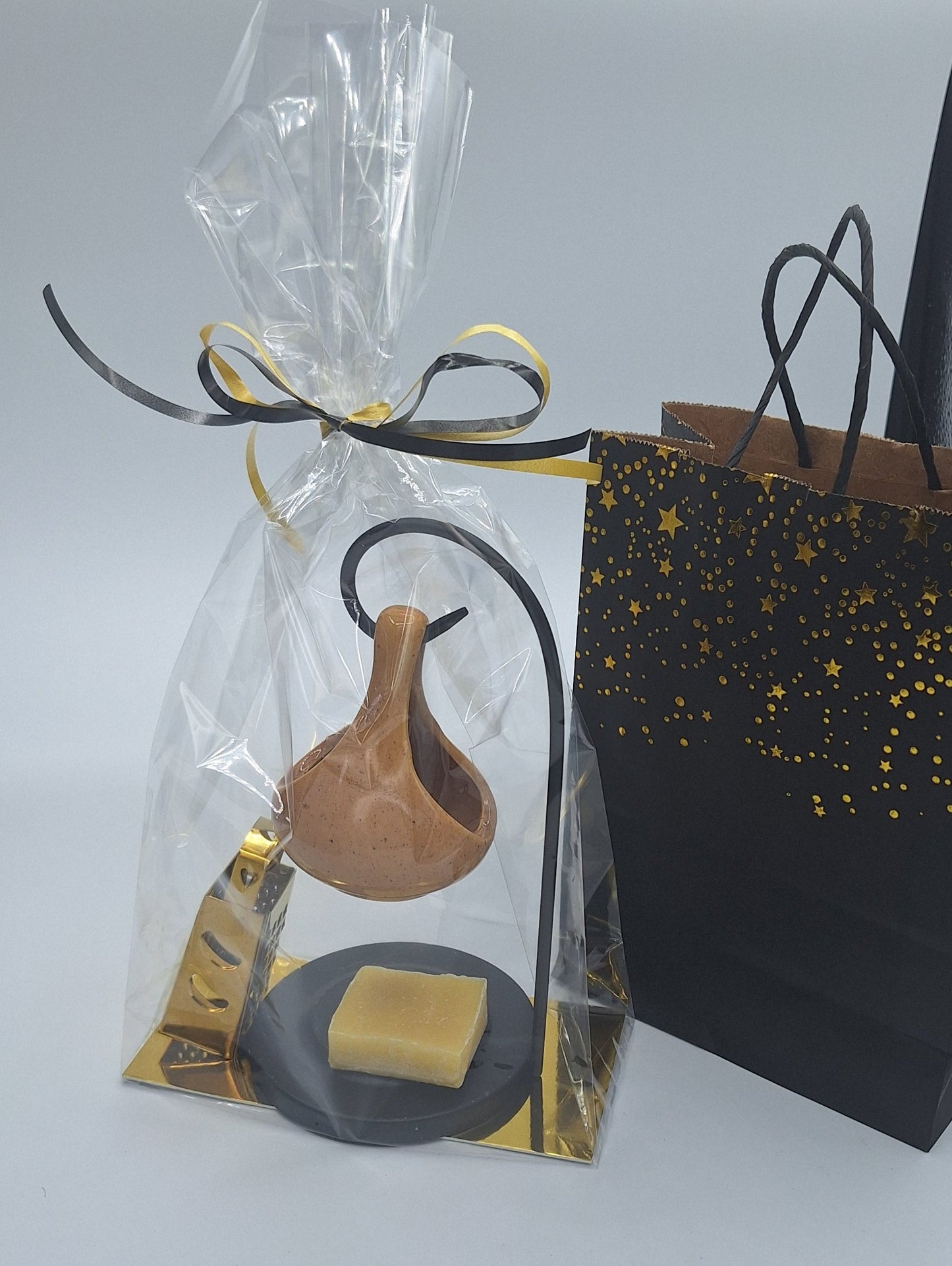 Giftset geurbrander metaal en keramiek