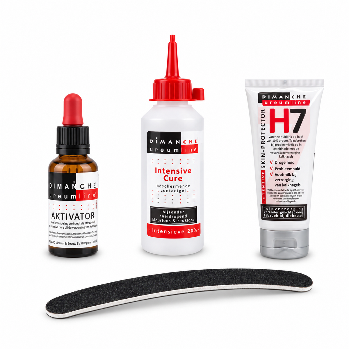 Ureumline 4-delige Kalknagel Kuur – Aktivator + Gel + Protector + Vijl